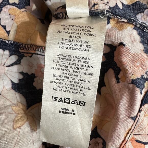 FREE PEOPLE Park Slope Maxi Dress Orange Floral Tiered Swing Boho Fairy - Picture 12 of 14